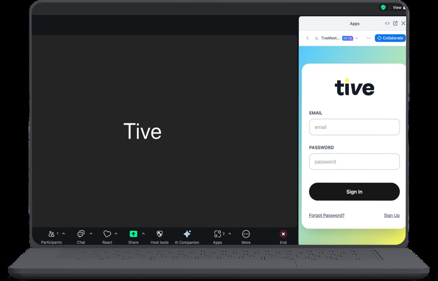 Log in with your activated Tive VRS account.